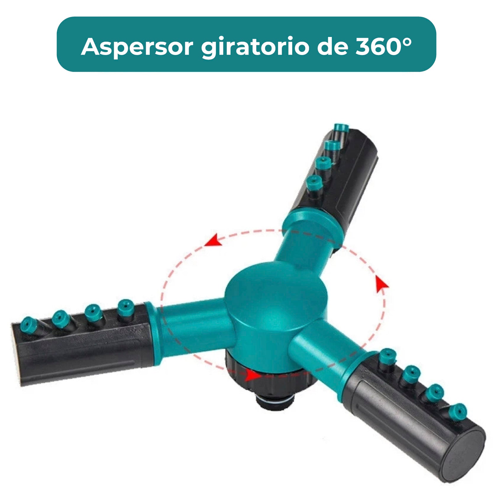 Aspersor de riego automático de 3 brazos